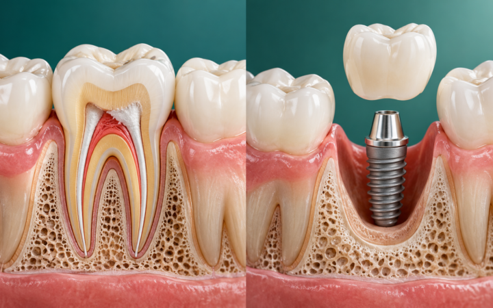 Root canal और tooth extraction की तुलना